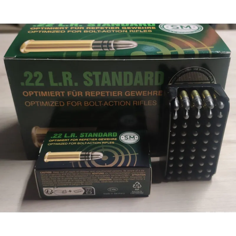 Amunicja STANDARD SM/RWS kal. 22LR, bocznego zapłonu